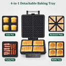 Advwin 4-in-1 Waffle Maker with Removable Plates