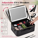 Advwin Travel Makeup Bag with LED Mirror & USB Charging