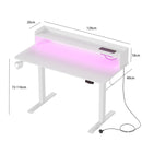 Advwin LED RGB Light Electric Standing Desk White