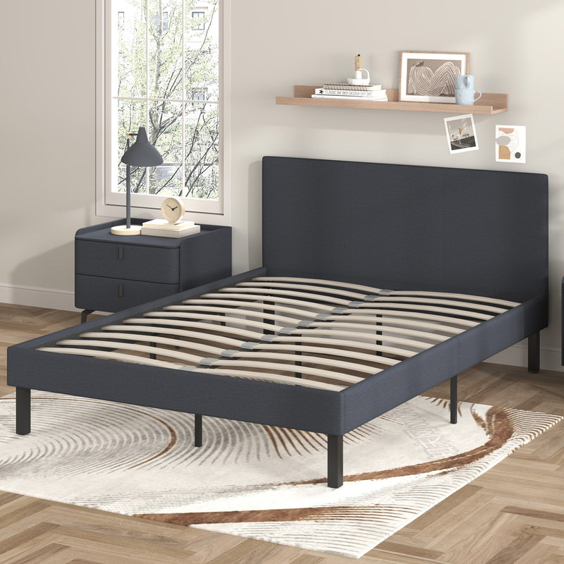 Advwin Bed Frame Double Size Mattress Base Upholstered