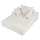 Advwin 132cm Corduroy Chaise Lounge Chair with Cushion