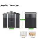 Advwin Garden Shed Outdoor Storage Shed 131x195x186cm