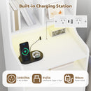 Advwin Set of 2 Tall LED Nightstands w/ Charging Station