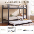 Advwin Metal Triple Sleeper Bunk Bed Single Black