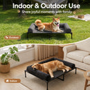 Advwin Elevated Dog Bed with Bolster Black