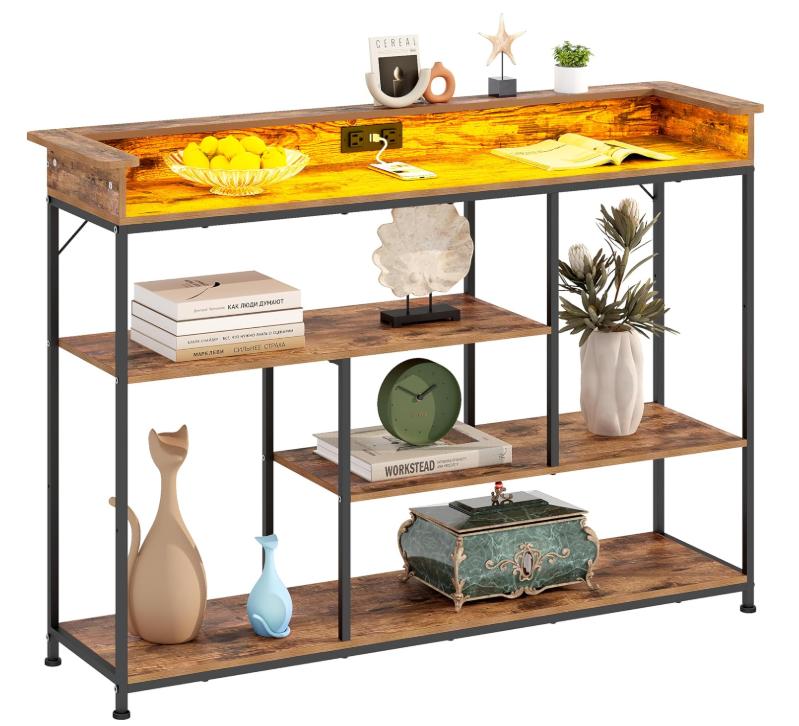 Advwin Narrow Console Table with and Charging Station