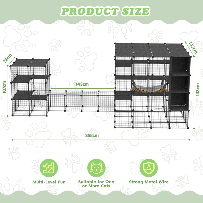 Advwin Cat Enclosures DIY Pet Kennels Playpen for 1-6 Cats