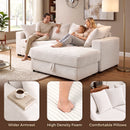 Advwin 228cm L-Shaped Modular Cloud Sofa w/ Storage Ottoman