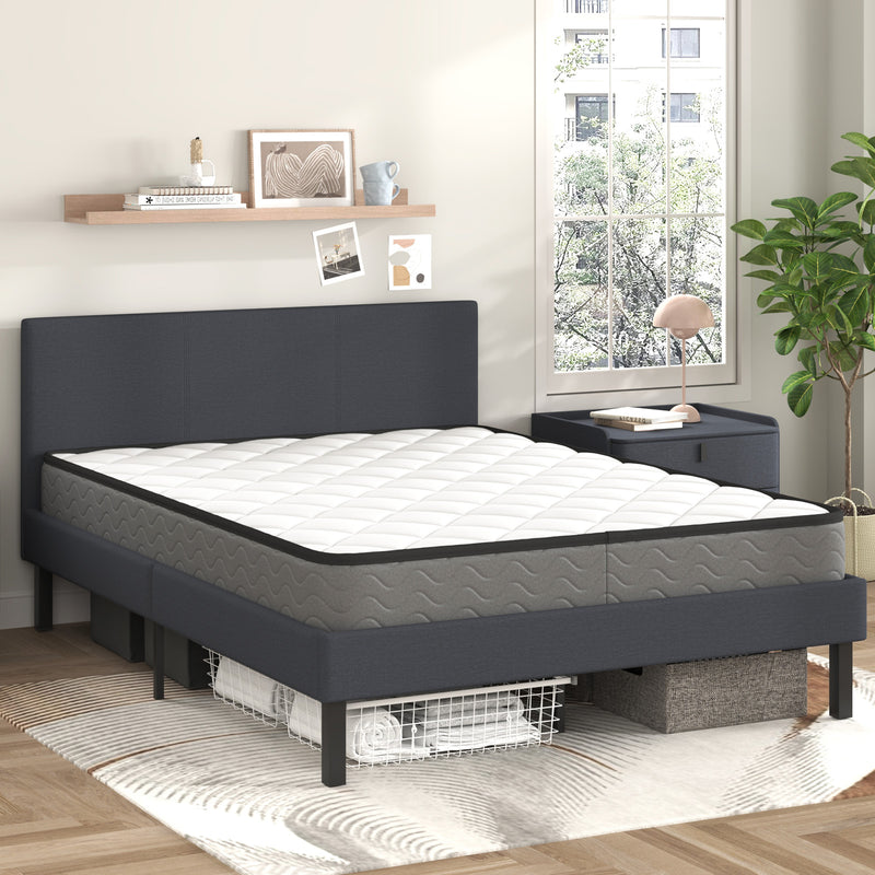 Advwin Bed Frame Double Size Mattress Base Upholstered