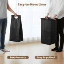 Advwin 3 Section Rolling Laundry Basket with Hanging Rack