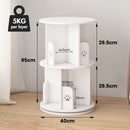 Advwin 2-Tier Rotating Bookshelf Wooden Bookcase