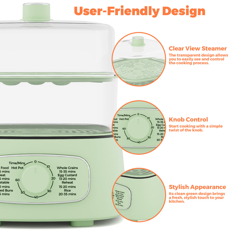 Advwin Electric Food Steamer 12L with 2 Steamer Trays