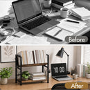 Advwin 2 Tier V-Shape Desktop Bookshelf Rustic Brown