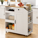 Advwin Kitchen Island Cart on Wheels with Charging Station