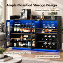 Advwin LED Wine Bar Cabinet with Charging Station