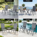 Advwin Folding Patio Chairs Set of 2 w/ Adjustable Backrest