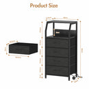 Advwin Bedside Table with 4 Drawers and Charging Station