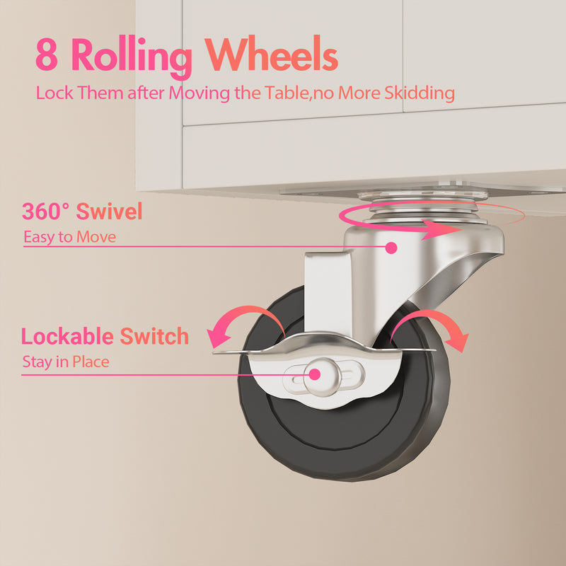 Advwin Manicure Table w/ Dust Collector LED Light