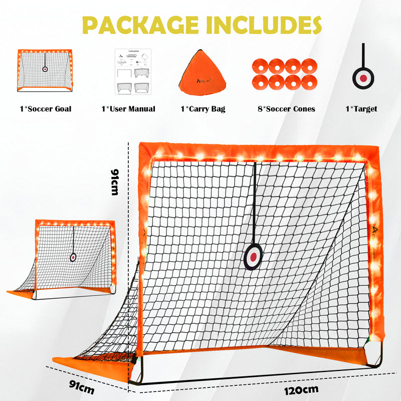 Advwin Light Up Soccer Goals for Kids 2 Pack