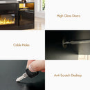 Advwin 178cm Fireplace TV Stand with 90cm Electric Fireplace