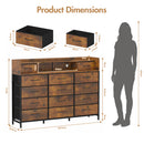 Advwin 14 Fabric Drawer Dresser with Charging Station