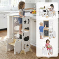 Advwin 4-in-1 Foldable Toddler Step Stool with Blackboard