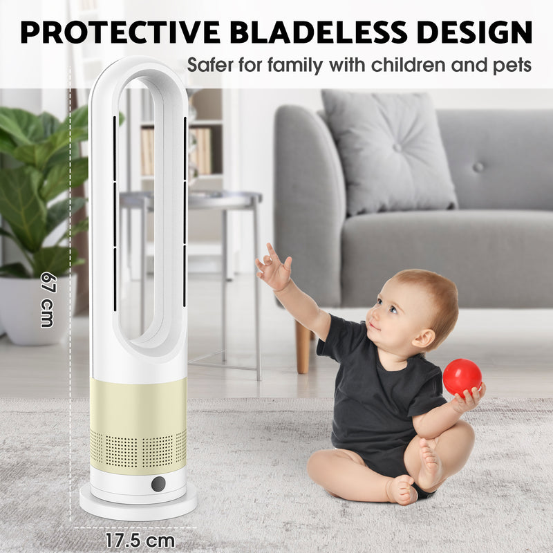 Advwin 2 in 1 Bladeless Tower Heater Fan