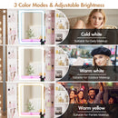 Advwin Dressing Table Set with Glass Desktop LED Light