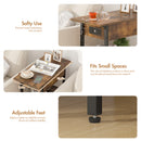 Advwin Side Table Flip Top Night Stand with Charging Station