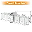 Advwin Metal Chicken Coop Walk-in Poultry Cage 5x1x1.5m