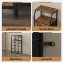 Advwin Bedside Table with 4 Drawers and Charging Station