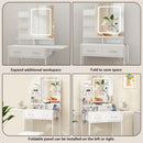 Advwin Expandable Vanity Desk Stool Set