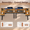Advwin L Shaped Electric Standing Desk w/ Charging Station