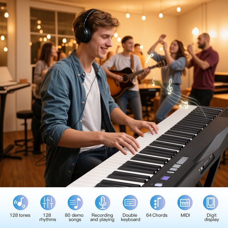 Advwin 88-Key Foldable Electronic Keyboard Piano