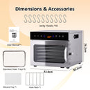 Advwin 6 Trays Food Dehydrator with 10 Jerky Hooks