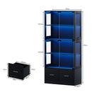 Advwin 4 Tier Glass Display Cabinet LED Storage Bookshelf (Pre-Order)