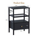 Advwin LED Bedside Tables with Fabric Drawer Set of 2