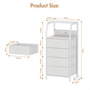 Advwin Bedside Table with 4 Drawers and Charging Station