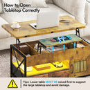 Advwin 4-in-1 LED Lift Top Coffee Table