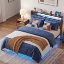 Advwin Queen Floating Bed Frame with LED Lights