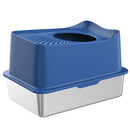 Advwin Stainless Steel Cat Litter Box Large Top Entry
