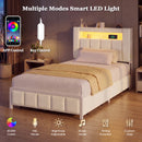 Advwin King Single Bed Frame w/ Charging Station
