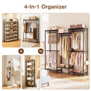 Advwin Portable Wardrobe w/ 5 Hang Rods & 6 Shelves