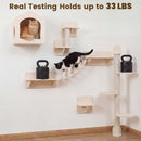 Advwin 7-in-1 Wall Mounted Cat Shelves for Play & Rest