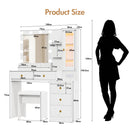 Advwin Dressing Table LED Makeup Mirror Stool Set