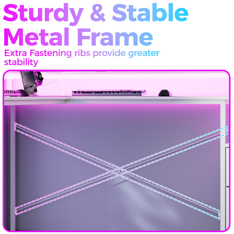 Advwin L Shaped Gaming Desk with Monitor Stand