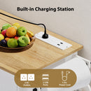 Advwin Kitchen Island Cart on Wheels with Power Outlet