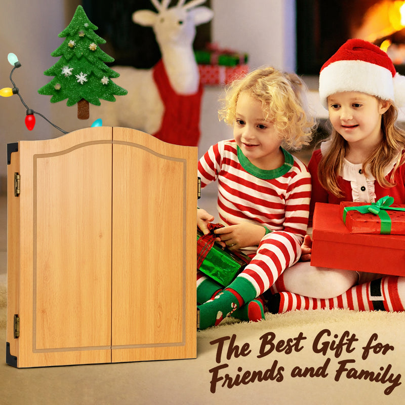 Advwin 18" Dartboard Cabinet Set with 6 Darts