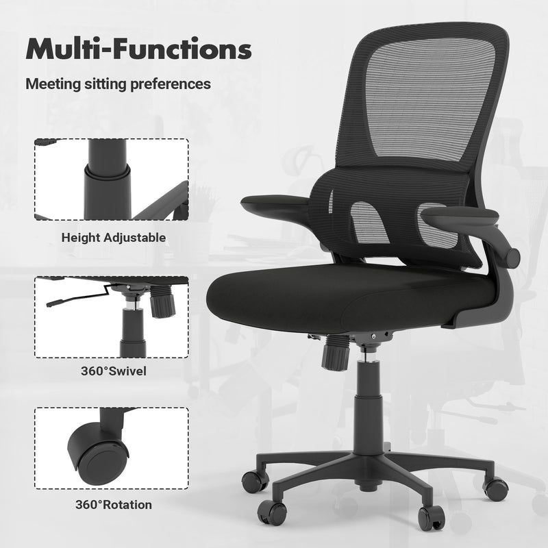 Advwin Ergonomic Mesh Office Chair w/Flip-up Armrests