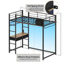 Advwin Loft Bed Frame with Desk & LED Lights